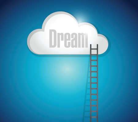ladder to your dreams. illustration design over a blue backgroundのイラスト素材
