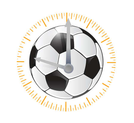 soccer ball watch illustration design over a white backgroundのイラスト素材