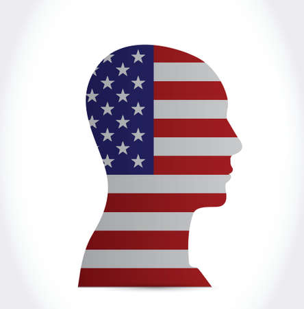 usa flag head illustration design over a white backgroundのイラスト素材