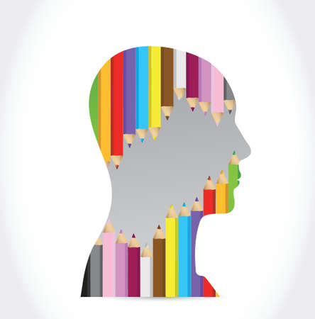 head and colors. illustration design over a white backgroundのイラスト素材