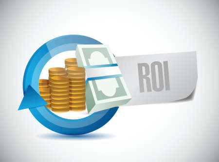 return on investment sign post illustration design over a white backgroundのイラスト素材