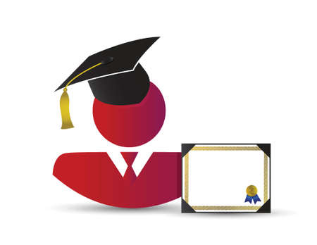 graduation avatar concept illustration design over a white backgroundのイラスト素材