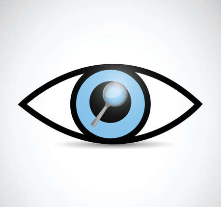 eye and magnify glass. illustration design over a white backgroundのイラスト素材