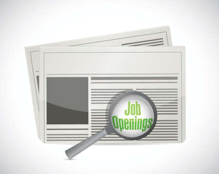 looking for job openings in a newspaper. illustration design over a white backgroundのイラスト素材
