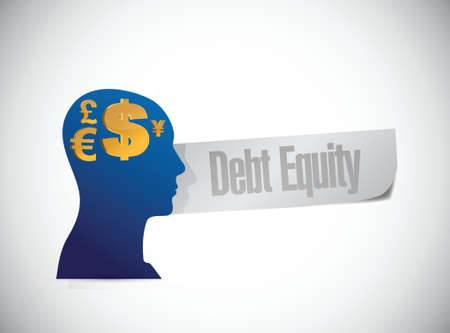 debt equity sign illustration design over a white backgroundのイラスト素材
