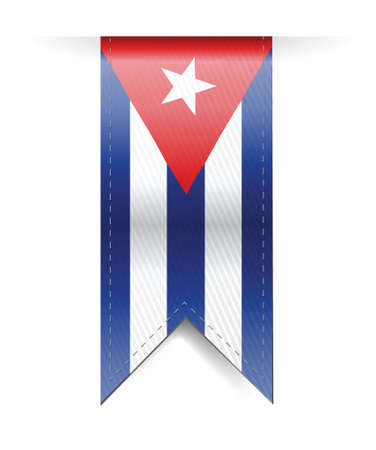 cuba flag banner illustration design over a white backgroundのイラスト素材