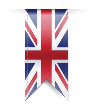 uk flag banner illustration design over a white backgroundのイラスト素材
