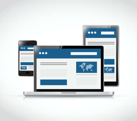 responsive business web site platforms illustration design over a white backgroundのイラスト素材