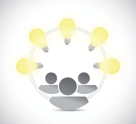 great ideas light bulbs and teamwork concept illustration design over a white backgroundのイラスト素材