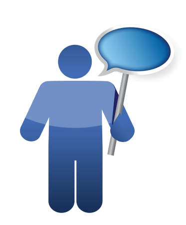 icon and message bubble illustration design over a white backgroundのイラスト素材