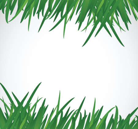 green grass border illustration design over a white backgroundのイラスト素材