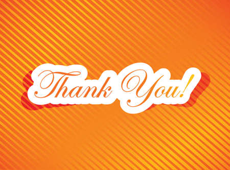 thank you card illustration design over a orange backgroundのイラスト素材