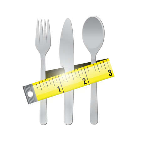 utensils and measure tape illustration design over a white backgroundのイラスト素材