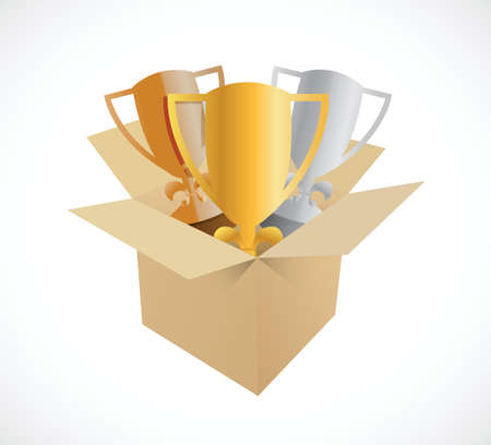 trophy box illustration design over a white backgroundのイラスト素材