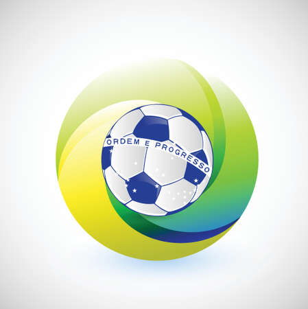 unique brazil soccer seal flag illustration design over a white backgroundのイラスト素材
