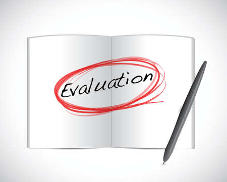 evaluation circle book sign illustration design over a white backgroundのイラスト素材