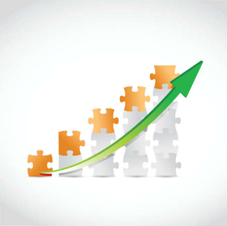 puzzle business graph illustration design over a white backgroundのイラスト素材