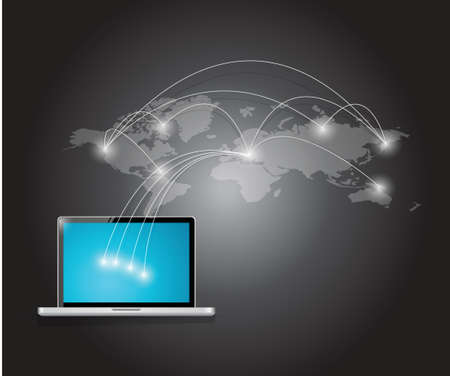 computer international technology connection illustration design over a white backgroundのイラスト素材