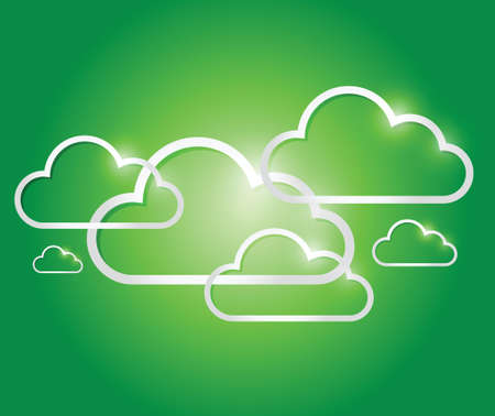 border clouds illustration design over a green backgroundのイラスト素材
