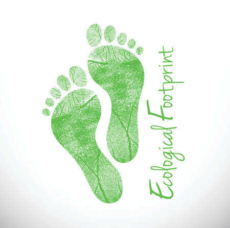 ecological footprint illustration design over a white backgroundのイラスト素材