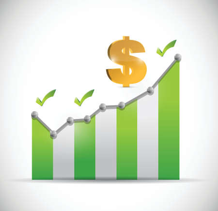 dollar business graph illustration design over a white backgroundのイラスト素材