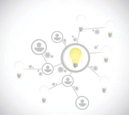 idea light bulb network connection illustration design over a white backgroundのイラスト素材