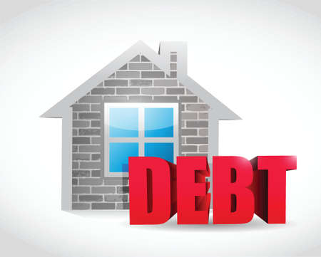 home debt real estate sign illustration design over a white backgroundのイラスト素材
