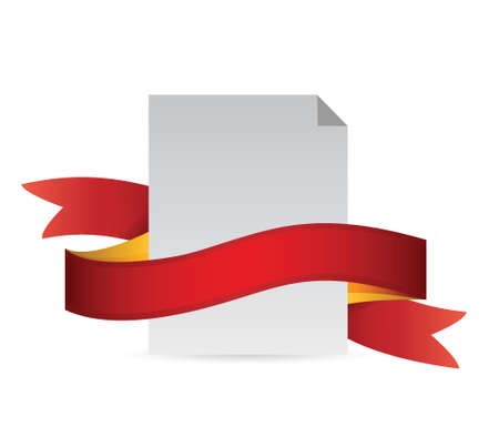 paper and ribbon illustration design over a white backgroundのイラスト素材