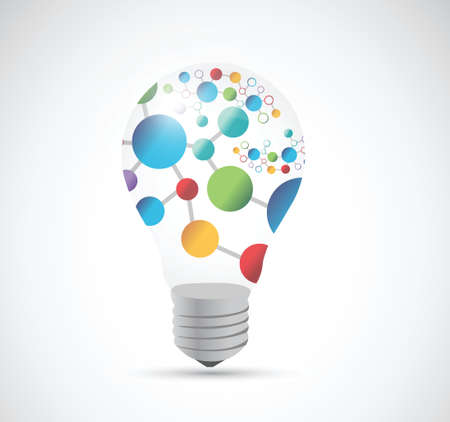 light bulb atop connection illustration design over a white backgroundのイラスト素材