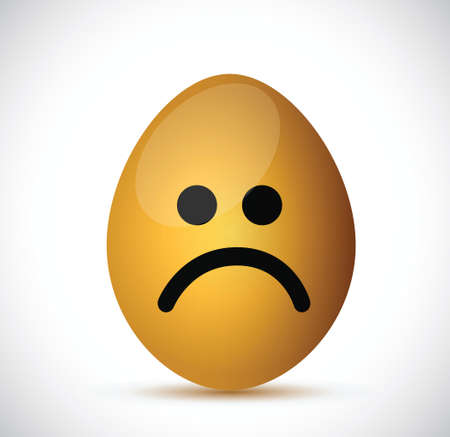 sad egg head illustration design over a white backgroundのイラスト素材