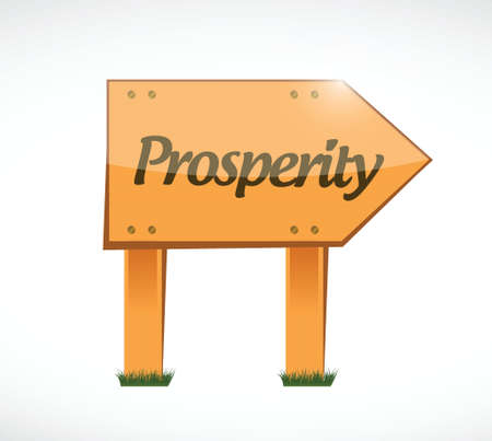 prosperity wood sign illustration design over a white backgroundのイラスト素材