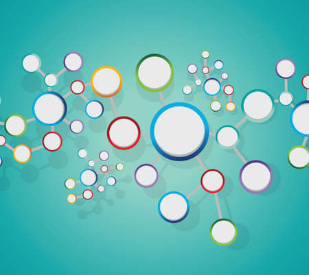 atoms diagram link network connection illustration design over a light green backgroundのイラスト素材