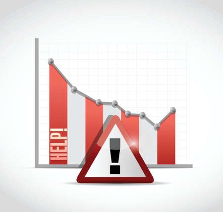 need help business graph illustration design over a white backgroundのイラスト素材