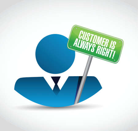 customer is always right icon and sign illustration design over a white backgroundのイラスト素材