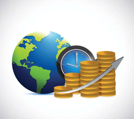 time is money graph illustration design over a white backgroundのイラスト素材