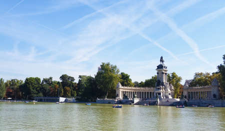 Parque del Buen Retiro. Park of the Pleasant Retreat in Madrid, Spainのeditorial素材