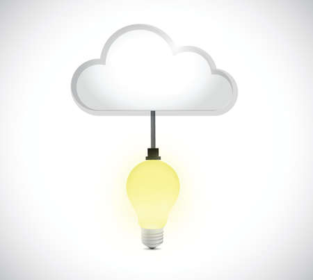 cloud and light bulb illustration design over a white backgroundのイラスト素材