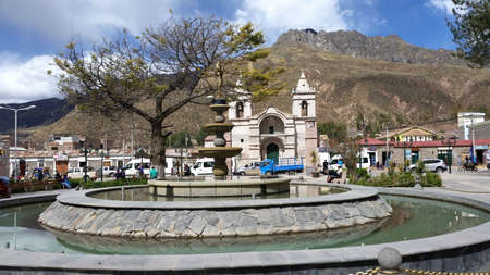 small town centre church and tree imageのeditorial素材