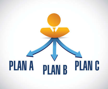 different destinations plan a,b and c illustration design over a white backgroundのイラスト素材