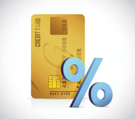 credit card t and blue percentage illustration design over a white backgroundのイラスト素材