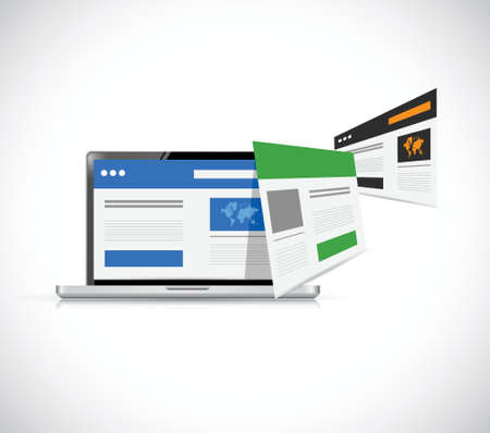 website templates design concept illustration design over a white backgroundのイラスト素材