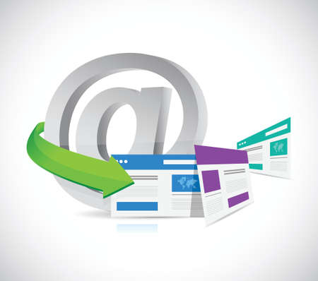 internet symbol and web browsers. illustration design over a white backgroundのイラスト素材