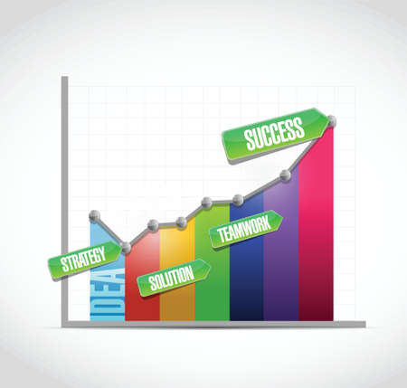 idea, strategy solution business success graph illustration design over a white backgroundのイラスト素材