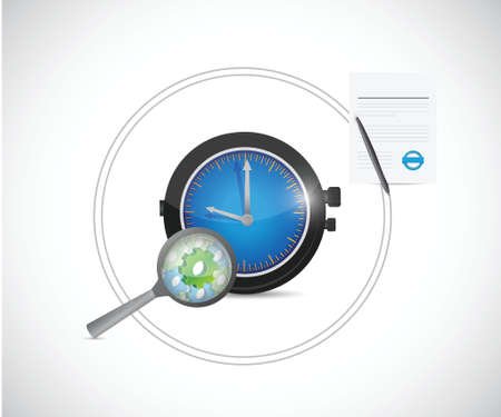 working time and process concept illustration design over a white backgroundのイラスト素材