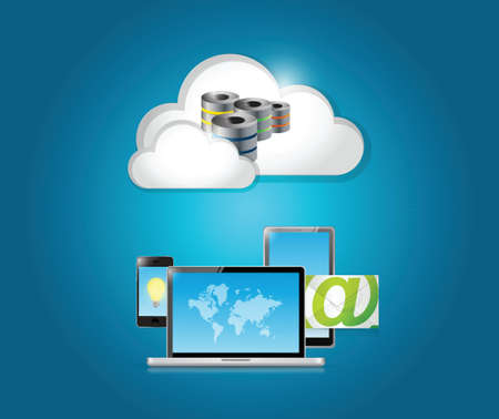 technology electronics and cloud illustration design over a white backgroundのイラスト素材