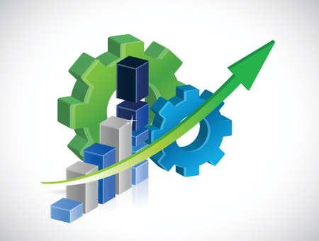 business industrial up graph illustration design over a white backgroundのイラスト素材