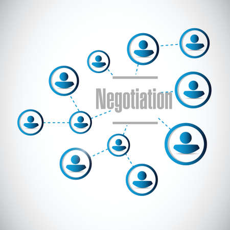 negotiation people network illustration design over a white backgroundのイラスト素材