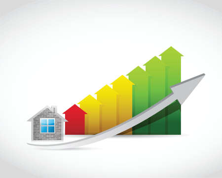 home arrow up graph illustration design over a white backgroundのイラスト素材