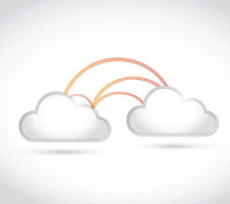 cloud computing link network connection. illustration design over a white backgroundのイラスト素材