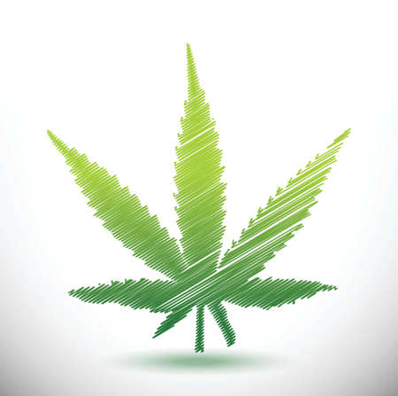 marijuana scribble illustration design over a white backgroundのイラスト素材